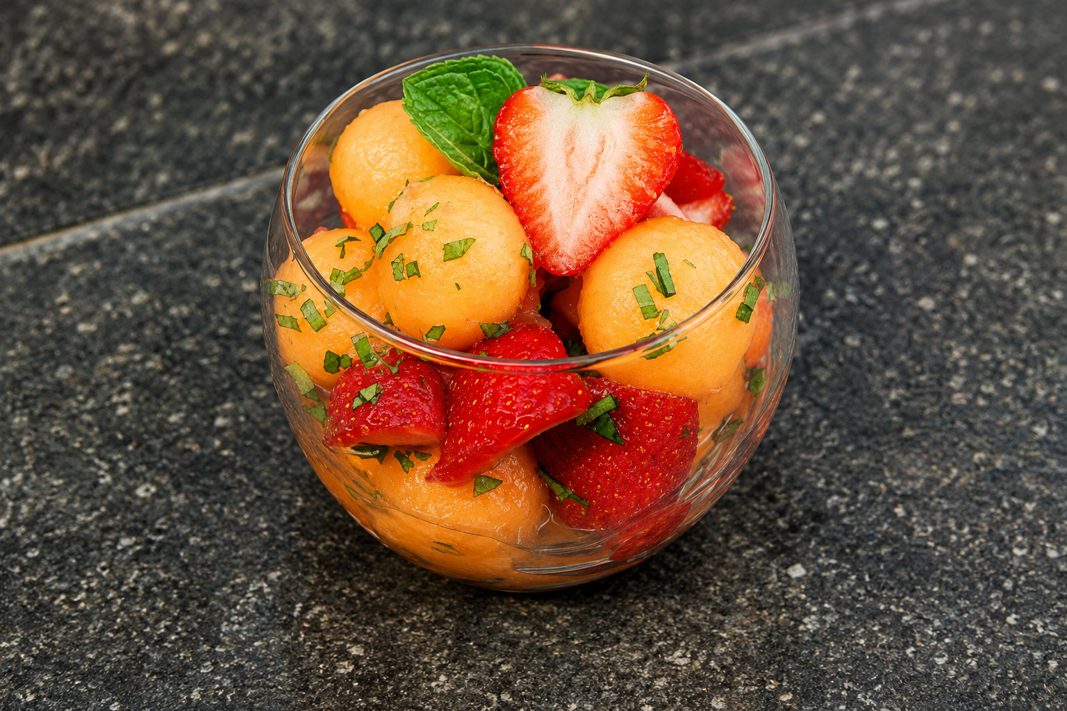 Soupe de melon au fraises