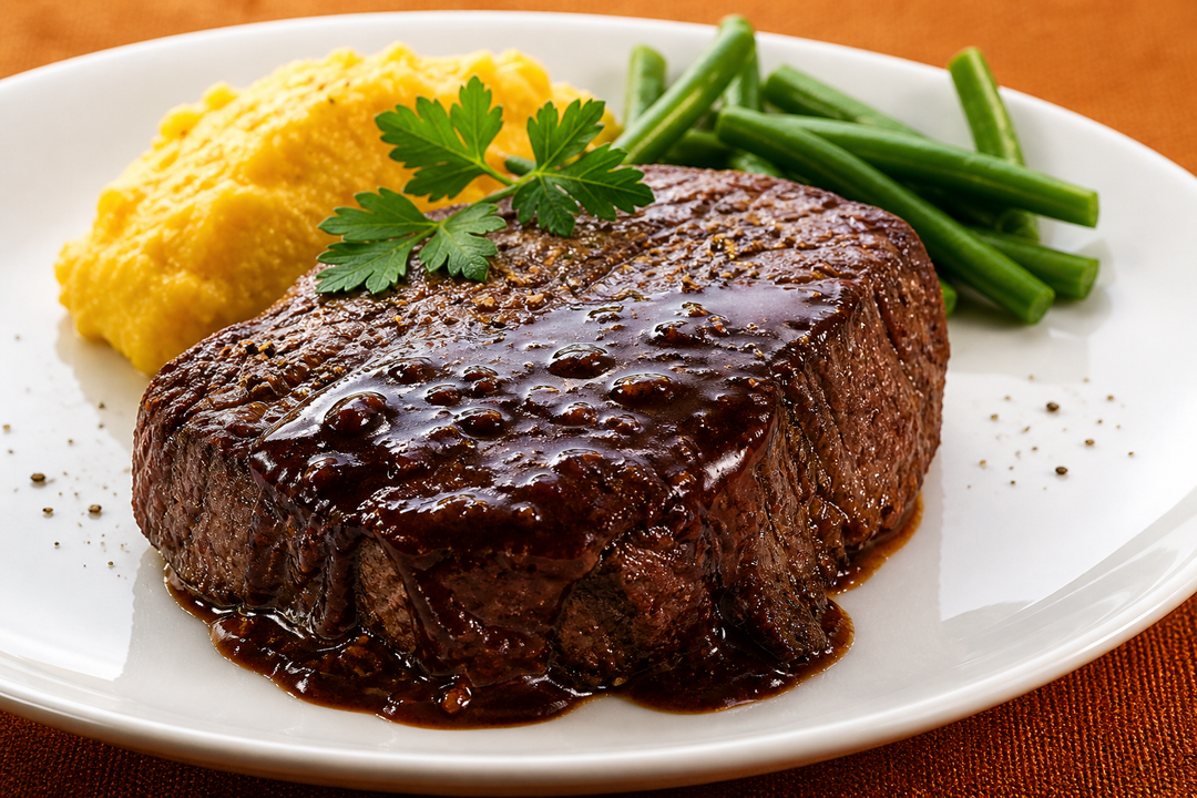 Pavés d'autruche sauce au chocolat